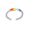 Fashionable acrylic rainbow chain, bracelet for beloved, accessory, simple and elegant design