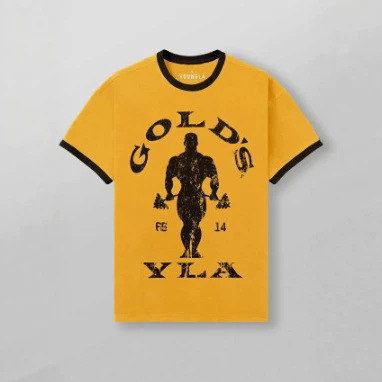 YOUNGLA x GOLD'S new summer men's T-shirt, jogger sports fitness cotton slim-fit short sleeve YOUNGLA x GOLD'S new summer men's T-shirt, jogger sports fitness cotton slim-fit short sleeve
