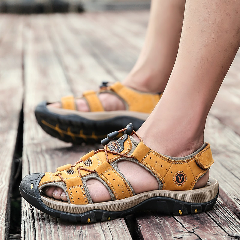 2025 verano transfronterizo nuevas sandalias zapatos de hombre modelos especiales transfronterizos zapatos de playa Baotou de gran tamaño para hombre Estación independiente de Amazon