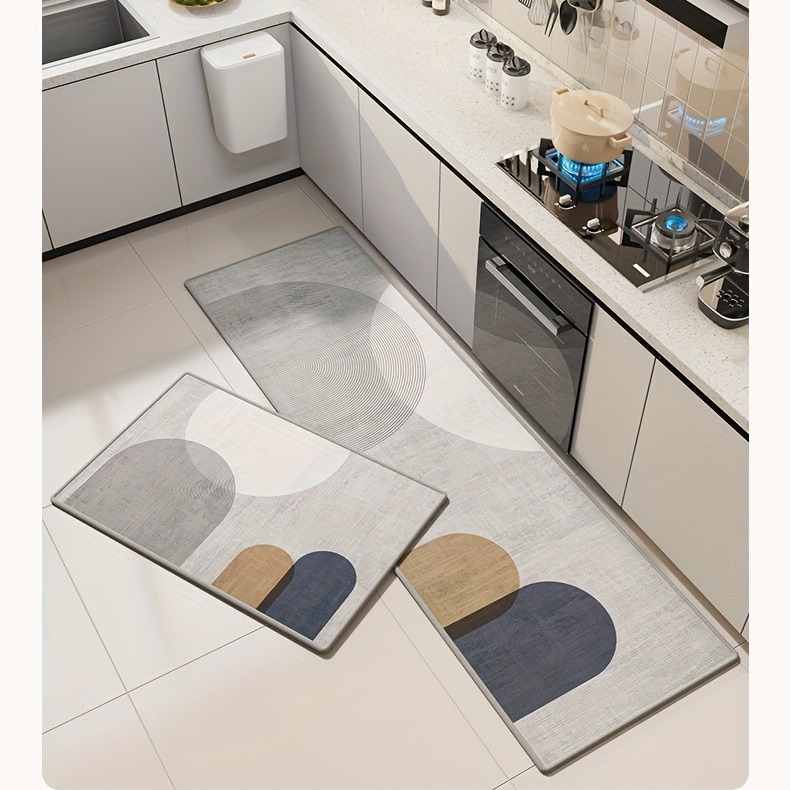 현대 간단한 주방 크리스탈 벨벳 바닥 매트 미끄럼 방지 더러운 바닥 매트 가정용 긴 물 흡수성 빠른 건조 쉬운 바닥 매트