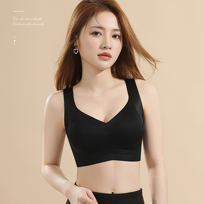 女性用夏用調節可能なシームレス下着、快適なプッシュアップブラ、ソフトサポートトップサポート、たるみ防止、フルカップリフトブラ|undefined