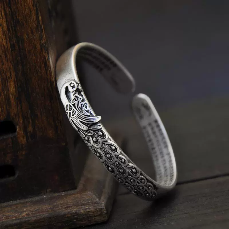 Классический ретро-этнический серебряный браслет, этнический стиль