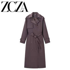 ZCZA 自制 欧美风 新款女装 时尚 百搭 气质通勤简约长款风衣外套