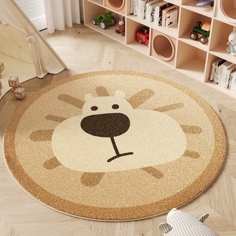 Alfombra de alta densidad de cachemira redonda moderna y simple para la sala de estar de la casa, silla de computadora, alfombra de cama del dormitorio