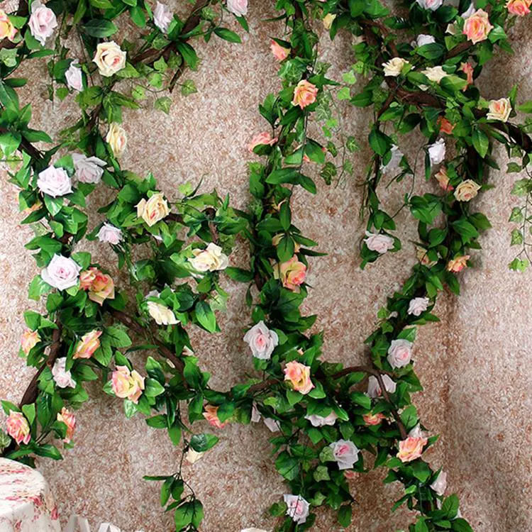 Украсить виноградные лозы декоративные цветы виноградные лозы зеленые листья цветы закрывающие трубы поддельные цветы пластиковые провода для кондиционирования воздуха трубки