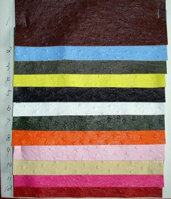 ＰＶＣ皮革 单双色鸵鸟纹 皮革面料 箱包皮革