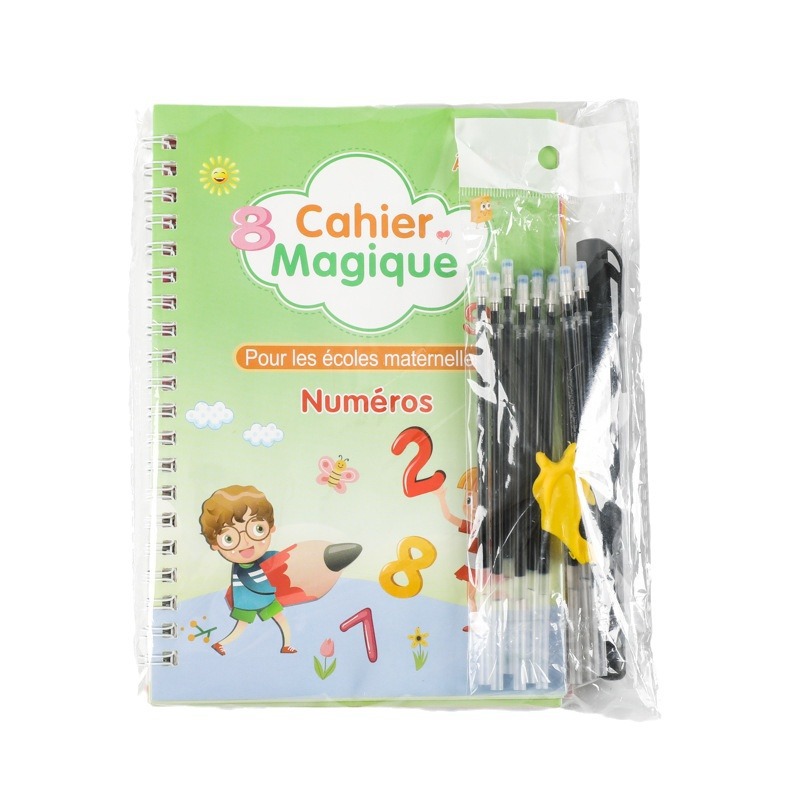 Libro de entrenamiento de control de bolígrafo de ranura para niños franceses Libro de entrenamiento de comercio electrónico transfronterizo cuaderno mágico Diversión para niños pluma dura al por mayor