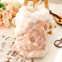 狗狗衣服秋冬装新年猫咪唐装汉服立体花朵古典小型犬泰迪宠物3448