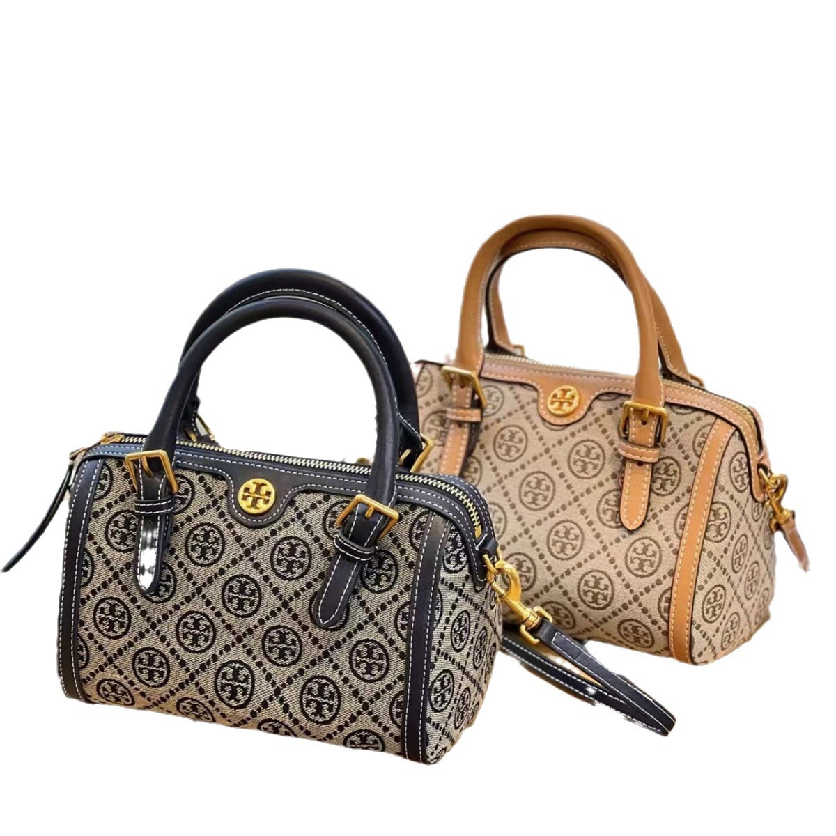 TB Spring New Boston Blue-Brown Print Canvas Mini Pillow Handbag Versatile Crossbody Bag for Women - Thumbnail 5