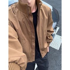 黑色飞行夹克男装秋季硬汉风潮牌高级感立领外套ins风