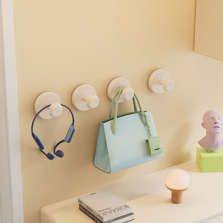 Vacuum Adhesive Square Suction Cup Dopamine Hook (Push-Button Type) / High Aesthetic Value / Strong Load-Bearing Capacity, No Drilling Required, Versatile Use Vacuum Adhesive Square Suction Cup Dopamine Hook (Push-Button Type) / High Aesthetic Value / Strong Load-Bearing Capacity, No Drilling Required, Versatile Use
