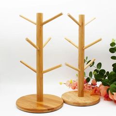 竹製の水切りカップ棚マグカップカップホルダー客間カップ