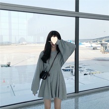 裙子新款2025年春秋季连衣裙秋装长袖中长款A字裙显瘦收腰洋气