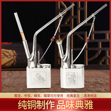 新金属白铜水烟壶全套礼盒水烟斗老式烟锅袋烟水壶双锅四用水烟筒