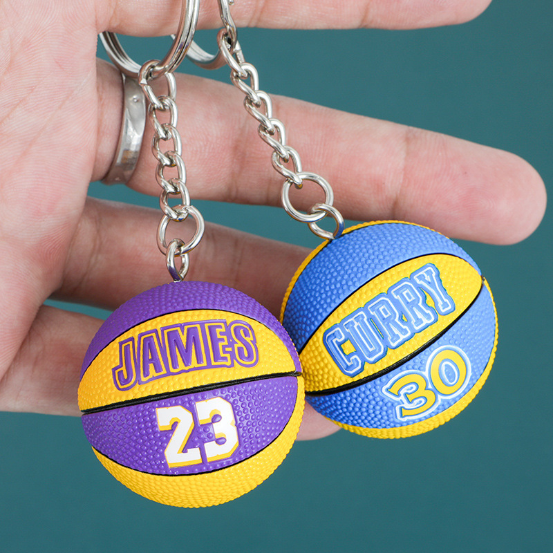 Simulated Basketball Fan Mini Keychain Pendant Creative Souvenir Basketball Game Prize Pendant Boy Gift Model