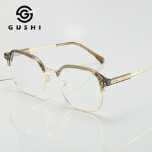 2025新款跨境时尚男近视眼镜女防蓝光tr90金属眼镜框高级感眼镜架