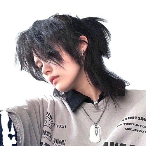 Wolf Tail Warrior Hairstyle, Japanese Neutral Mullet, Fluffy Natural Full Head Cover, Unisex Hairpiece Manufacturer, Custom Made One Piece