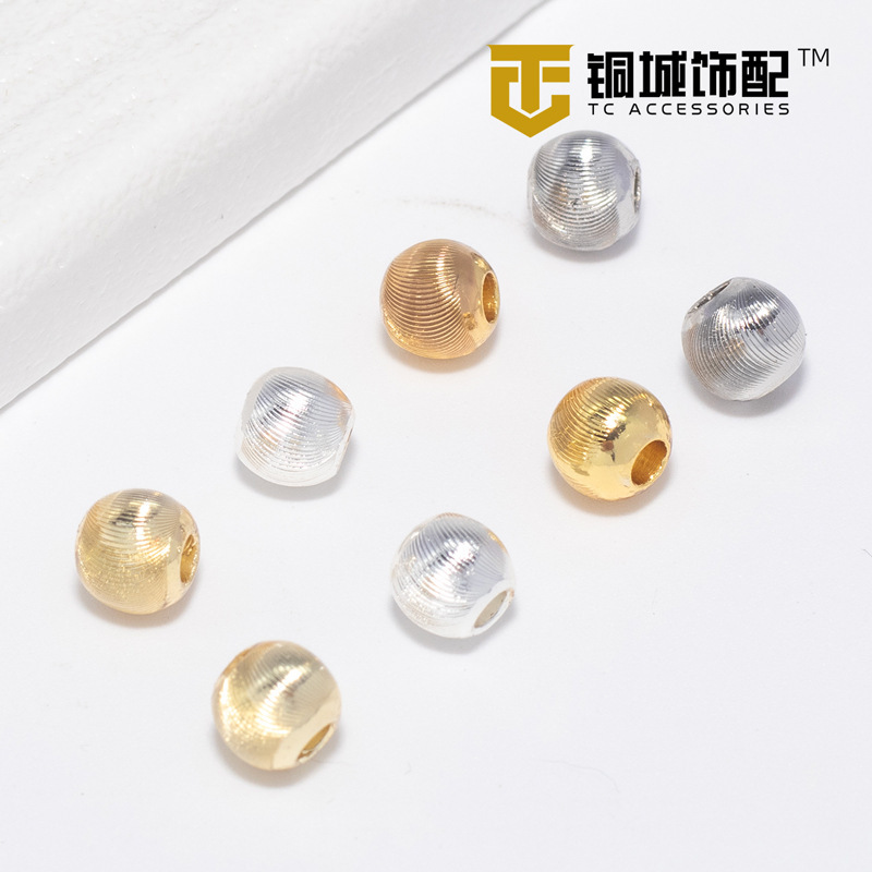 14K Gold-Filled Color-Preserving Batch Flower Fine-Grained Shiny Cat's Eye Faceted Round Beads Handmade DIY Bracelet Necklace Loose Beads Jewelry with Beads