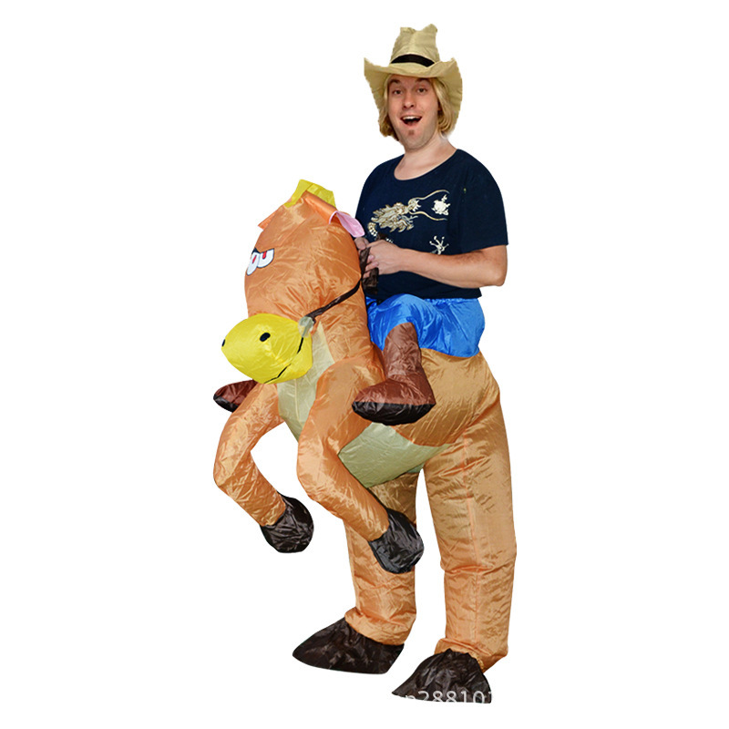 Traje de caballo inflable de Halloween de Amazon Traje de actuación de muñeca divertida para caminar Traje inflable de conducción divertida transfronteriza