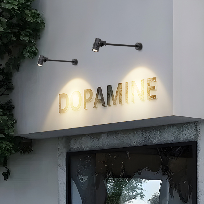 户外射灯防水室外招牌灯庭院花园壁灯外墙店铺广告牌匾门头探照灯