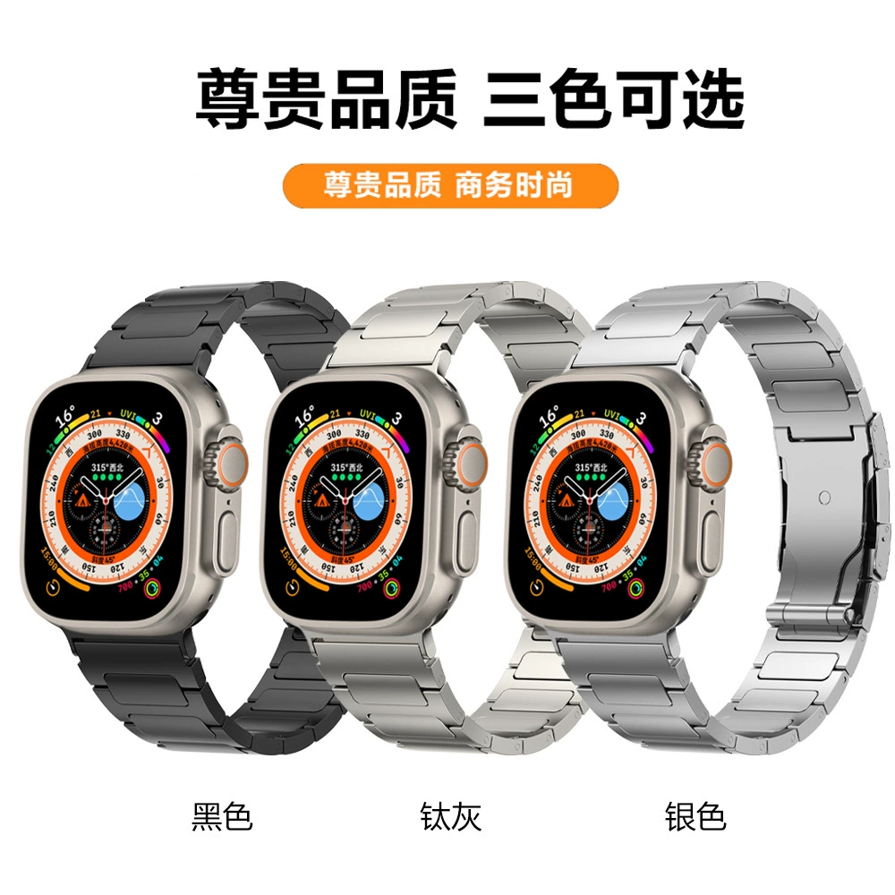 Новый титановый ремешок для Apple Watch, подходит для Apple серии, имитация персонажей, с застежкой-черепашкой из титана