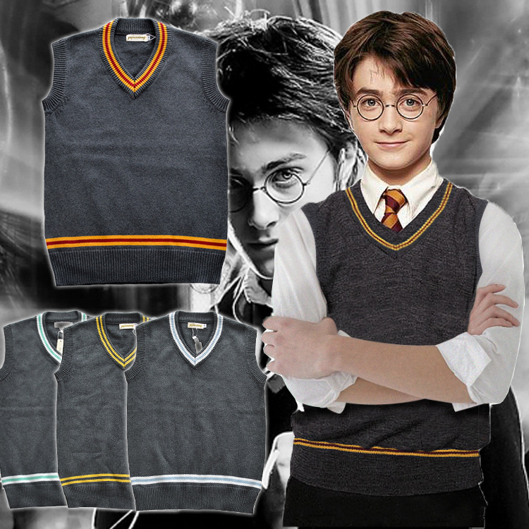 In stock Harry Potter same V-neck sweater Gryffindor COS daily men's and women's same JK uniform sweater