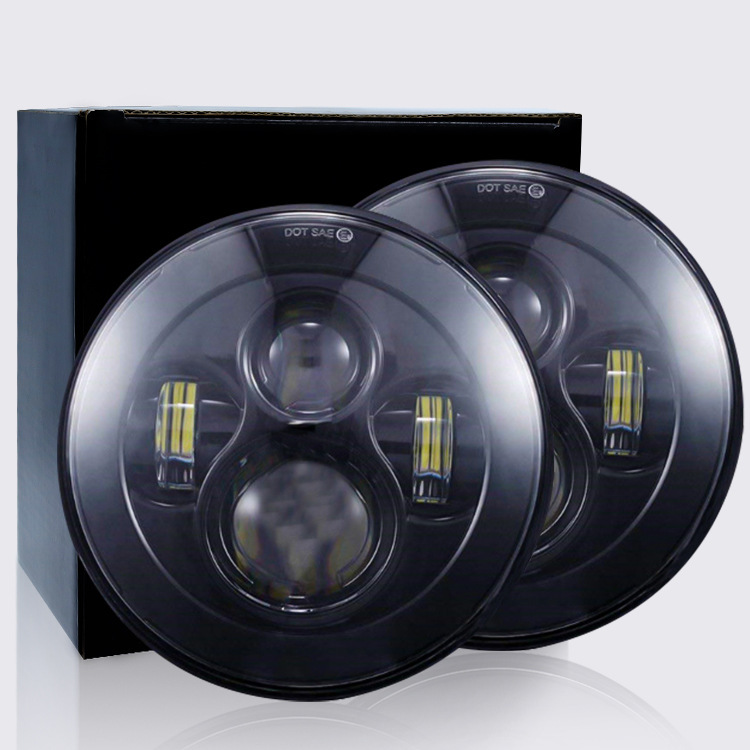 Cross-border Harley 7inch Wrangler 4-bead LED headlight for off-road vehicles and electric motorcycles, modified LED car light