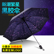 原创防晒小黑伞女晴雨两用儿童雨伞定制logo厂家批发太阳伞遮阳伞