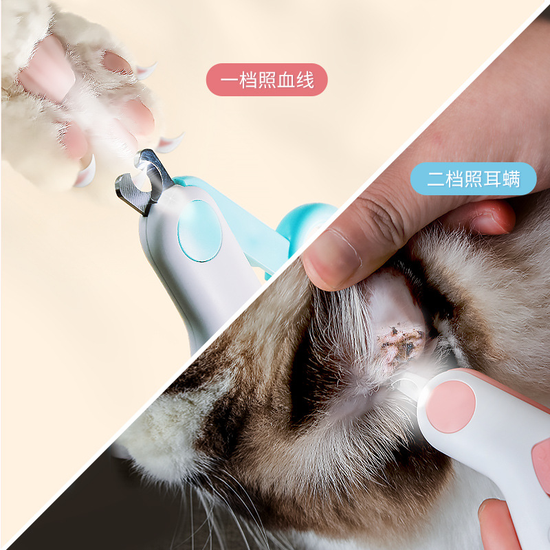 Cortaúñas para gatos, tijeras especiales para gatos, perros, cuchillos para mascotas, pinzas, conejos, cachorros con luces, tijeras, artefactos, suministros para perros pequeños