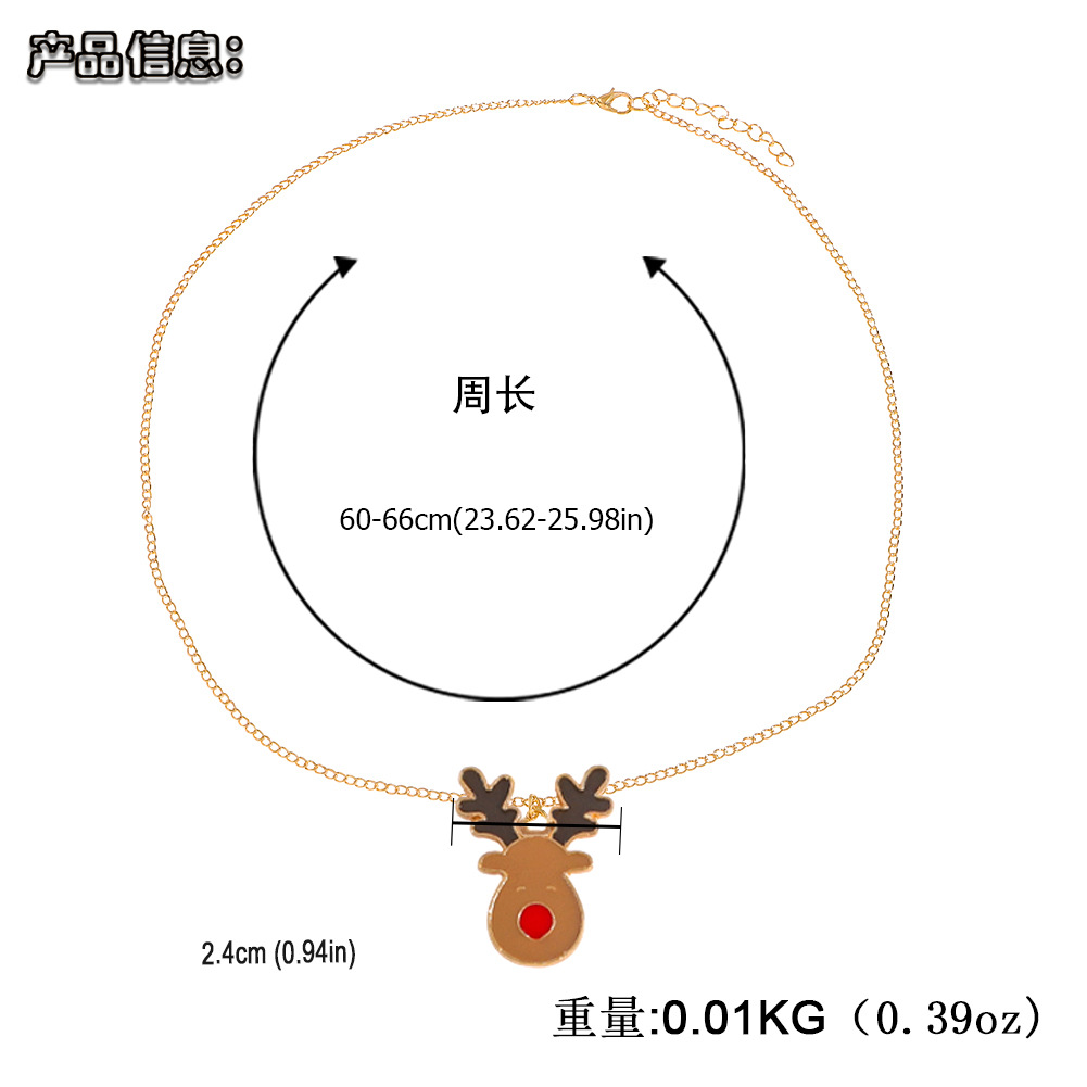 عيد الميلاد الديكور قلادة الإبداعية الكرتون الأيائل جرس سانتا كلوز سوار القرط مجموعة display picture 13