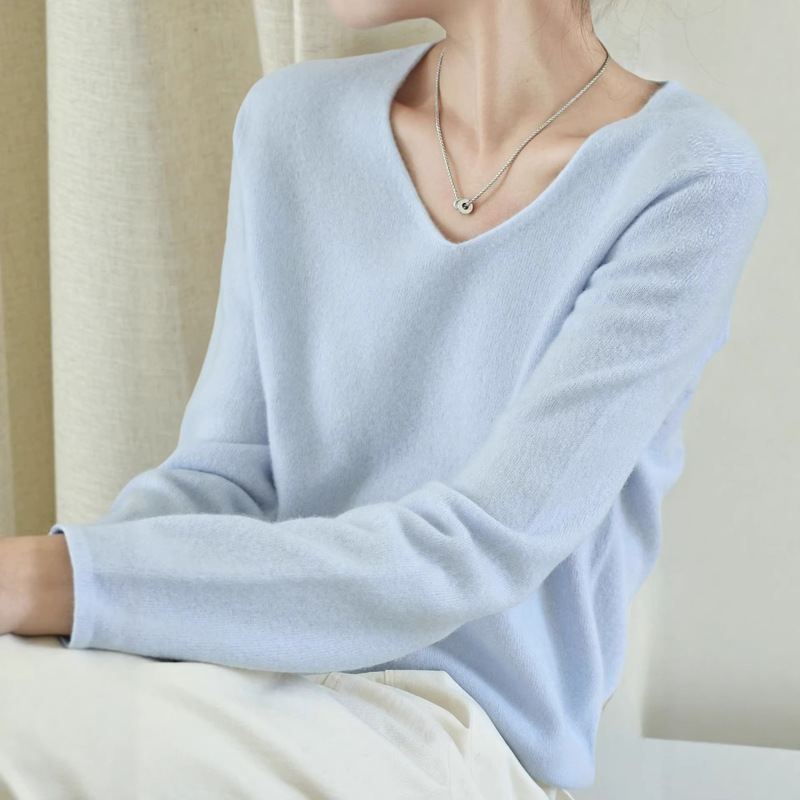 Women's Wool Sweater Half Turtleneck Cashmere Wool Sweater Women's Top Lazy Loose Long-Sleeved Pullover Knitted Bottoming Sweater