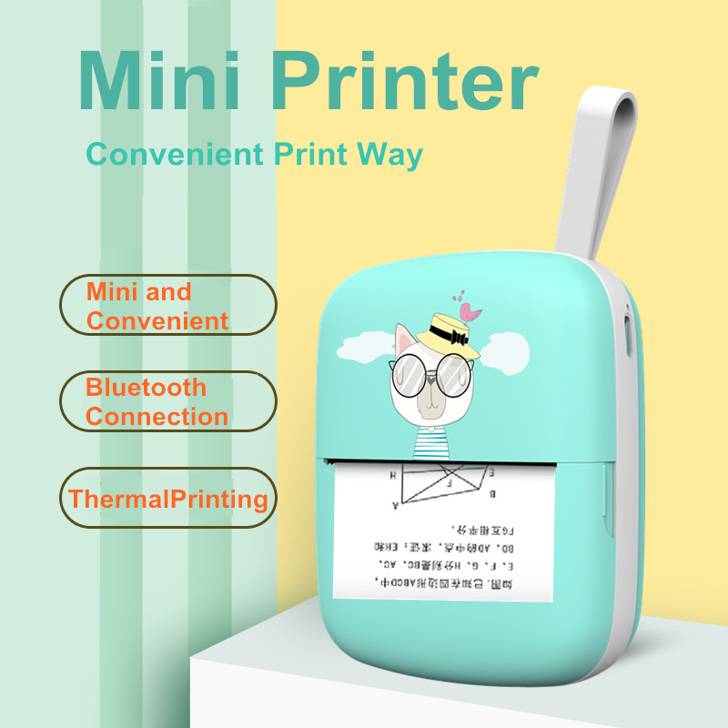 Mini impresora portátil transfronteriza de bolsillo Bluetooth inalámbrica conectable impresora adhesiva sensible al calor doméstica