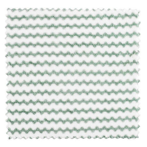 Ultra-fine Fiber Wavy Striped Kitchen Dishwashing Sponge Cleaning Cloth, Thick Edge Ion Scrub Cloth