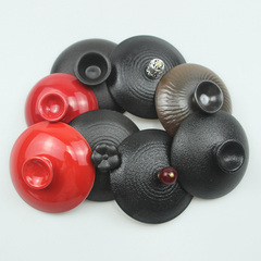 A5L ceramic Kung Fu tea set accessories Zisha pottery coarse pottery Lubao black glossy red lid bowl lid teacup for brewing tea