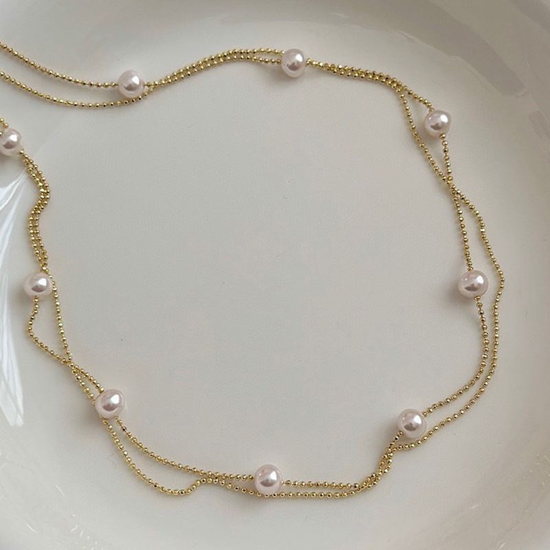 Colar de pérolas de luxo com fecho magnético para mulher_voghion.com