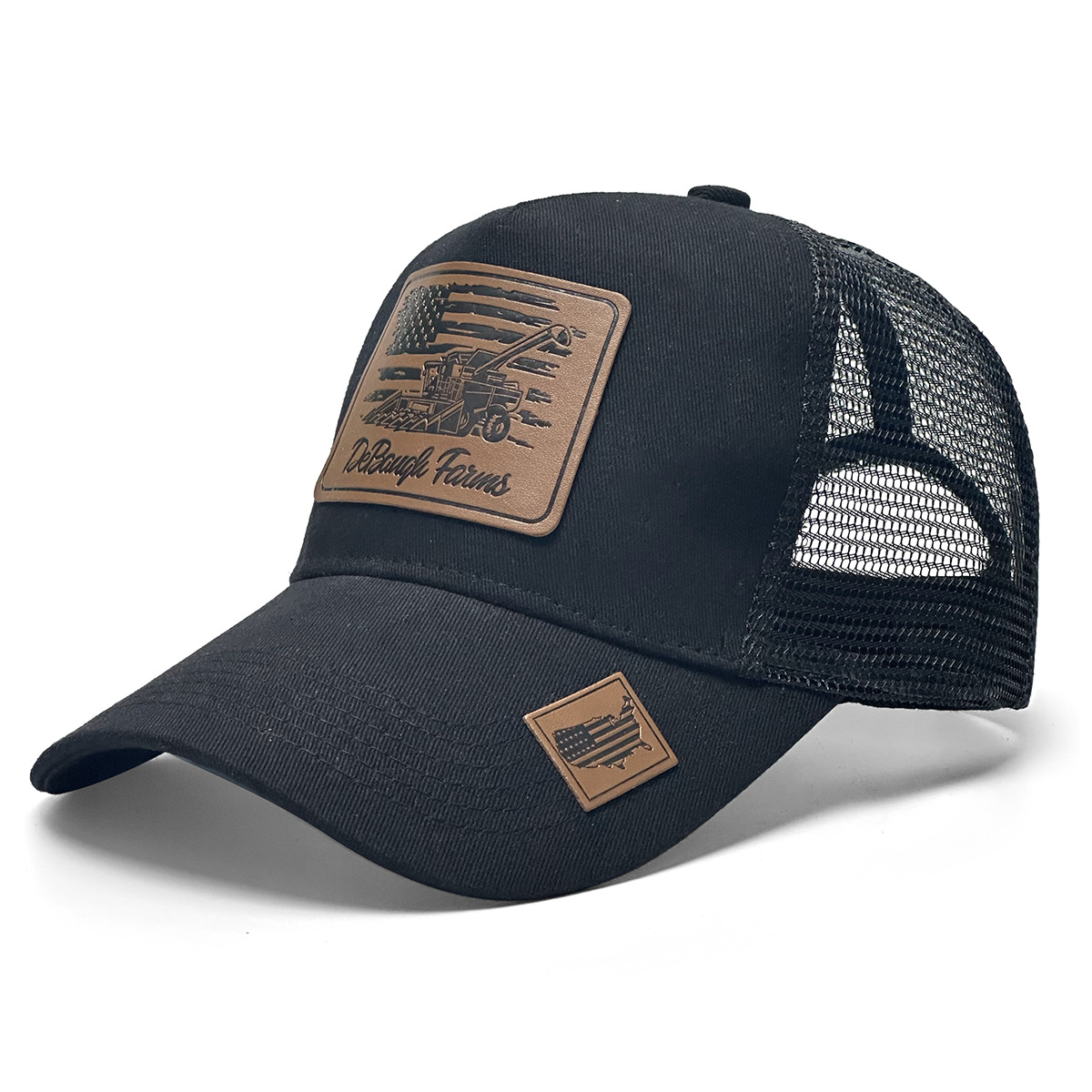Tractor de granja transfronterizo bordado sombrero de malla de béisbol, estilo rural moda accesorios deportivos al aire libre