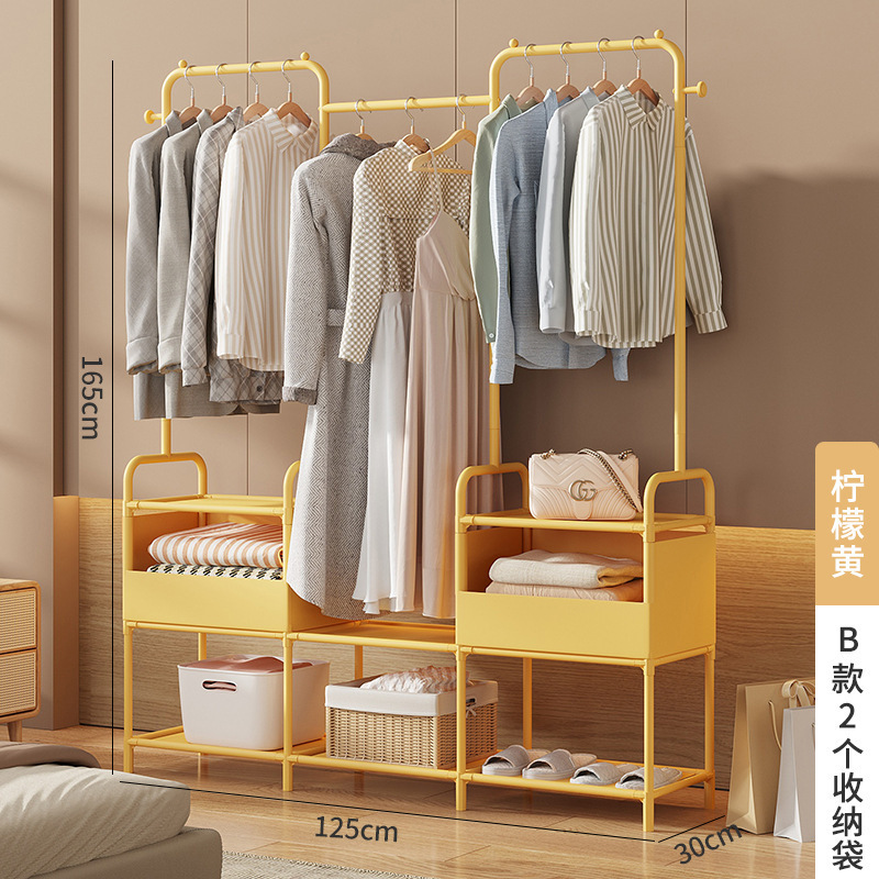 金属製簡易家庭用寝室鉄製フレーム、厚め、賃貸住宅用収納ハンガーラック、頑丈で耐久性があり、シンプルでモダン|undefined