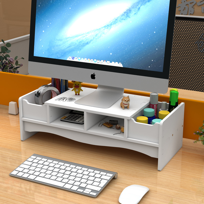 Monitor de la computadora estante elevado Pantalla de escritorio estante elevado Escritorio de oficina estante levantado organizador de almacenamiento