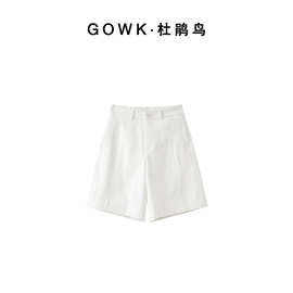 GOWK/杜鹃鸟纹理逸凉｜自然棉感微皱风格透气短裤