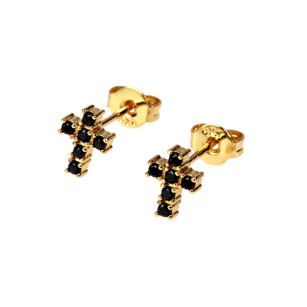 New Fashion Zircon Cross Earrings display picture 2