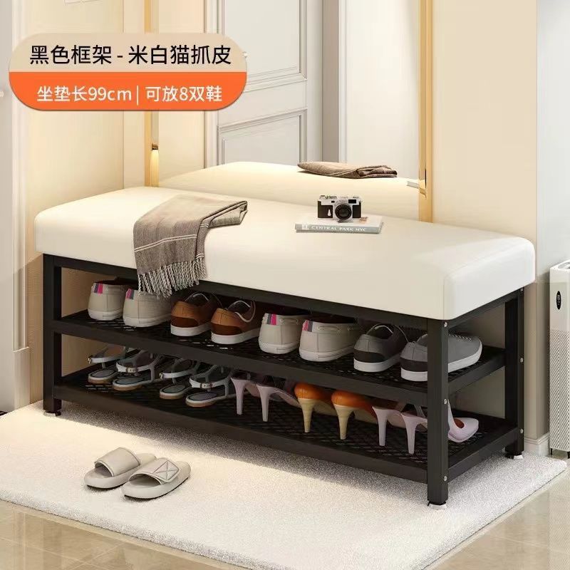 Cambio de taburetes de zapatos puerta de entrada de asiento taburete de zapatos portable paquete suave de lujo ligero creativo taburete rack de zapatos
