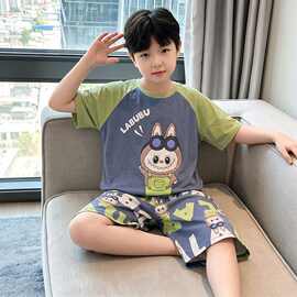 儿童睡衣男孩短袖短裤夏季男童2026超火两件套夏装新款家居服