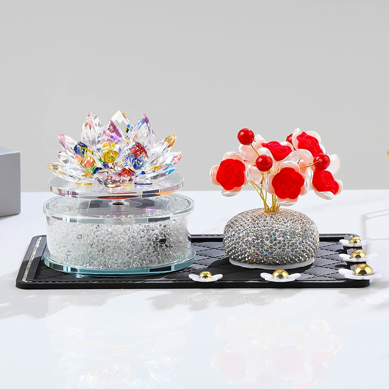 Floral automatic rotating perfume solar-powered
