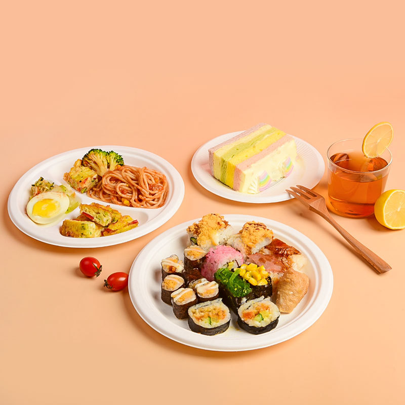 Plato de papel desechable hecho a mano 6 7 8 9 10 pulgadas plato de comedor de dulces blancos pintando platos