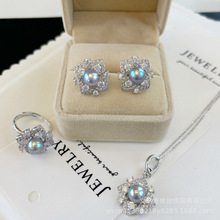 新品天然淡水珍珠耳钉女小众气质轻奢耳环清冷感纯银耳饰饰品批发