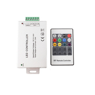 Factory direct wireless RF aluminum shell 20 key RGB controller DC5-24Vled colorful 24A controller double panel