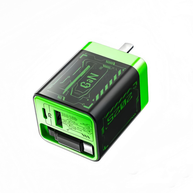 67W氮化镓充电器自带伸缩线USB+双Type-C多口全协议兼容快充充头|undefined