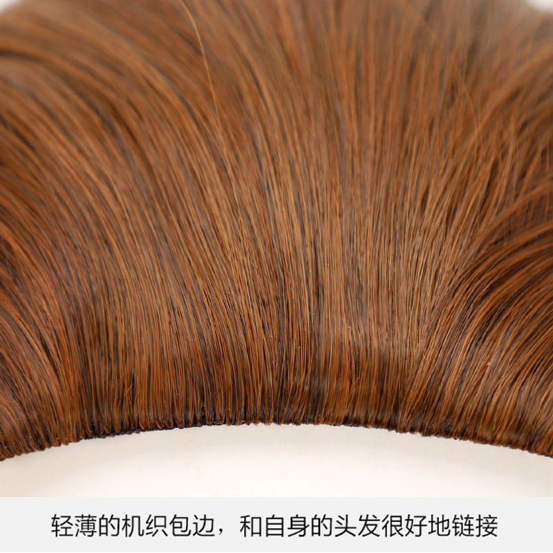 Fábrica al por mayor gran volumen de cabello engrosado de dibujos animados japoneses fibra química arco de reparación de cabello artificial con patillas flequillo femenino