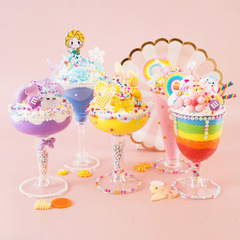 子供の手作りシミュレーションクリーム接着剤 diy 材料パッケージデザートミルクティーカップアイスクリームセット食品おもちゃ知育玩具
