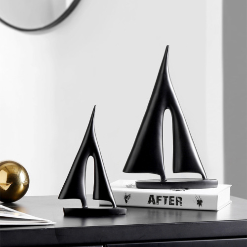 Nordic modern simple sailboat small ornaments resin crafts creative living room office desktop home decorations
